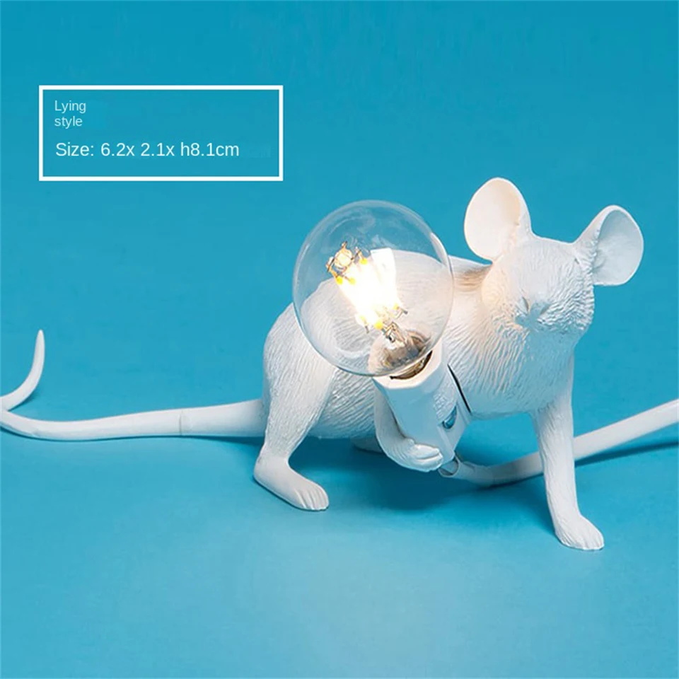 Dropshipping Nordic Home Room Mouse LED Table Lamp Modern Style Desktop Bedside Table Lights Home Room Decor Lighting Desk Lamp 4