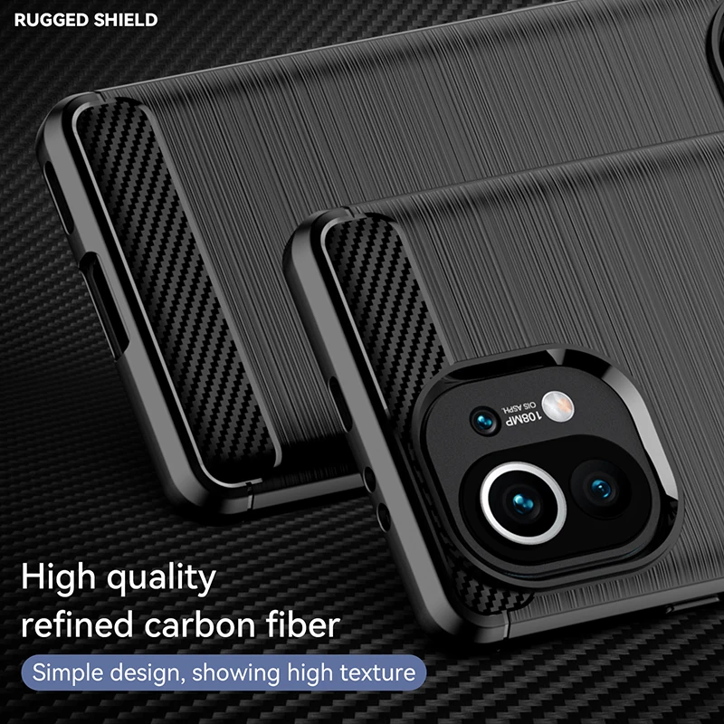 Premium Carbon Fiber Silicone Case Cover