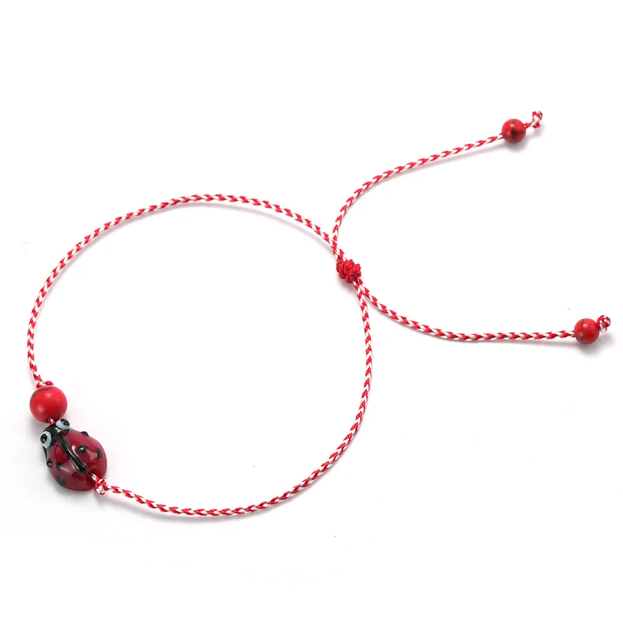 Handmade Ladybug Charm Bracelet For Women With Howlite Stone