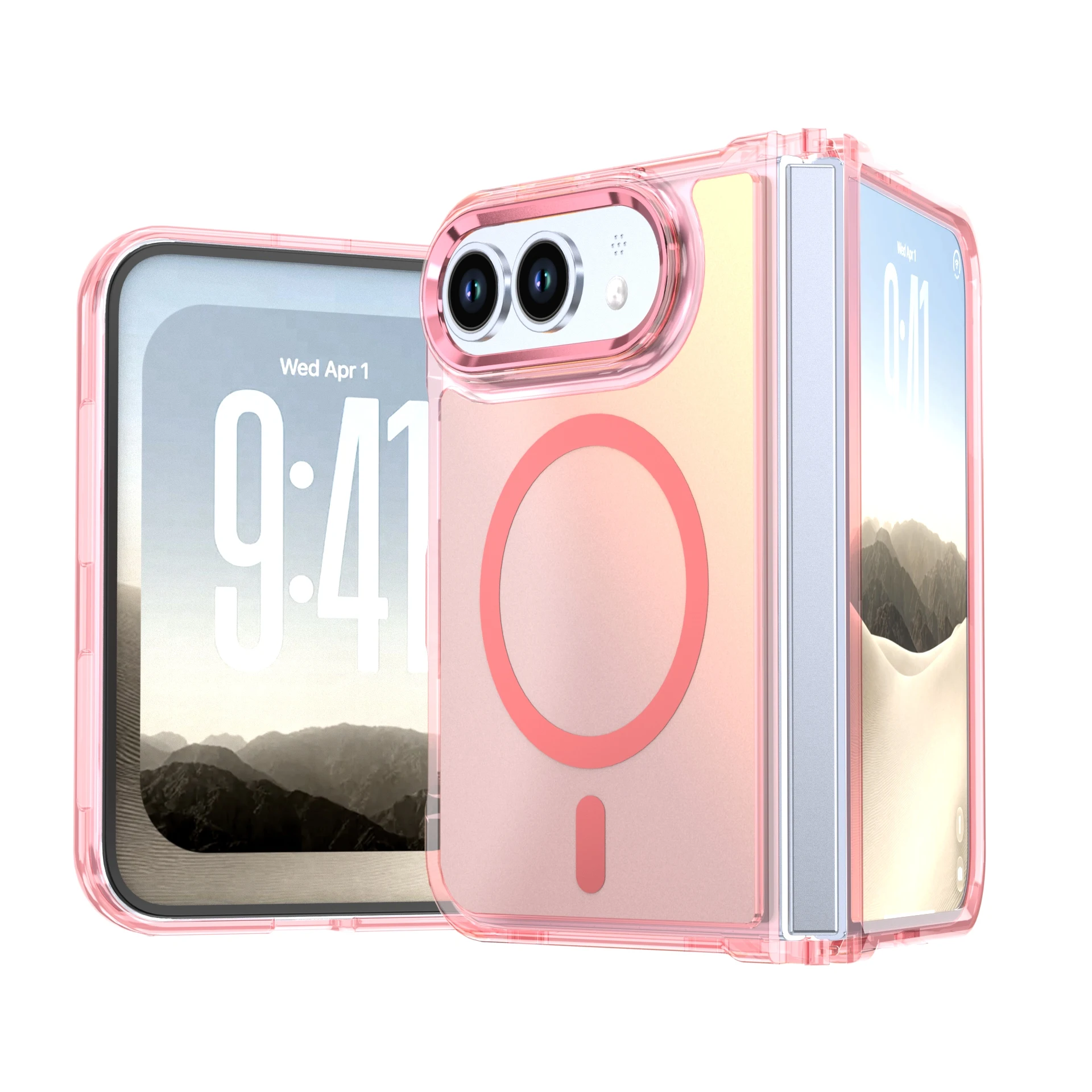 Sleek Magnetic Fold Matte Phone Case - Ultra Slim, Wireless Charging Compatible, Shockproof Full-Body Protection