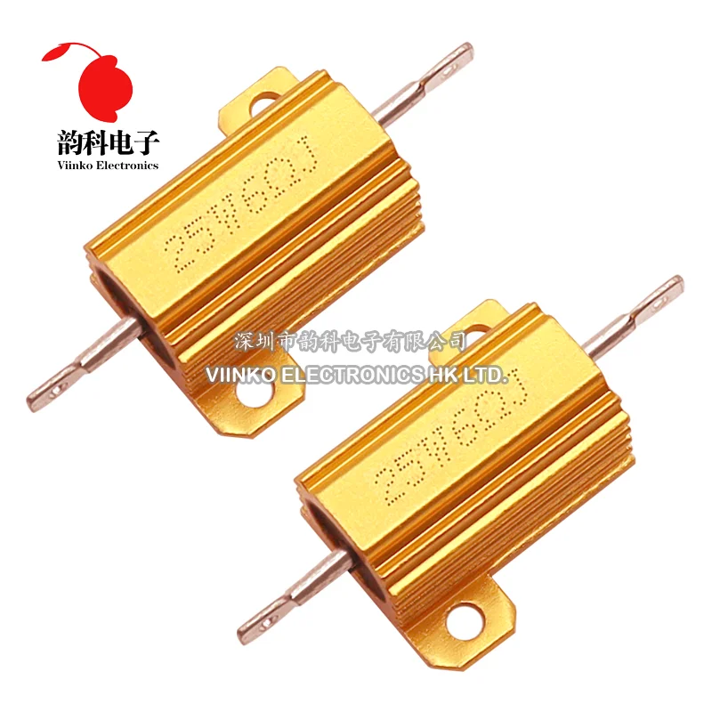 25W RX24 Aluminum Power Metal Shell Case Wirewound Resistor 0.01 ~ 30K 0.1 0.5 1 2 3 5 6 8 10 20 100 150 200 300 500 1K 10K ohm wirewound resistor