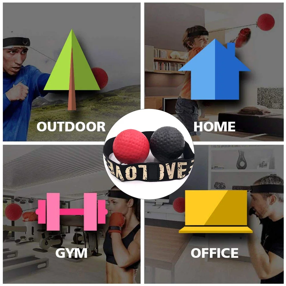 Boxing Speed Reaction Ball Boxing Reflex Speed Punch Ball Sanda Boxer Raising Reaction Force Hand Eye Training Set Stress Gym Boxing Muay Thai Exercise