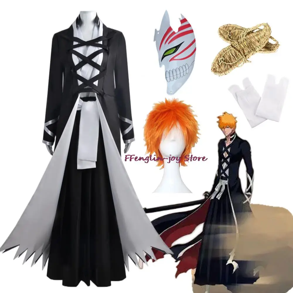 MYYH Anime Kurosaki Ichigo Disfraz de Lujo para Cosplay con Uniforme de
