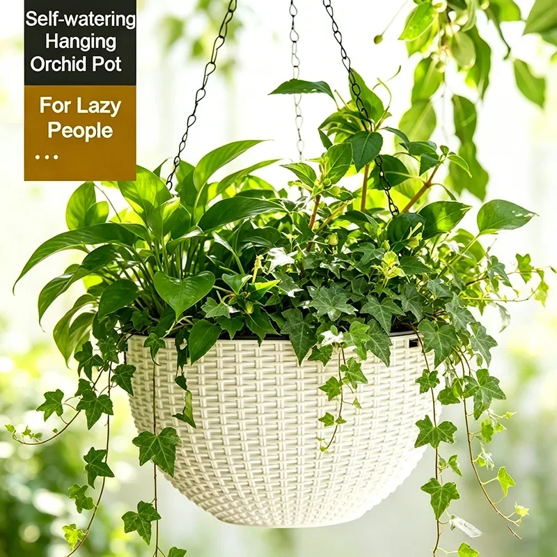 Elegant Outdoor Hanging Planters with Macrame Design