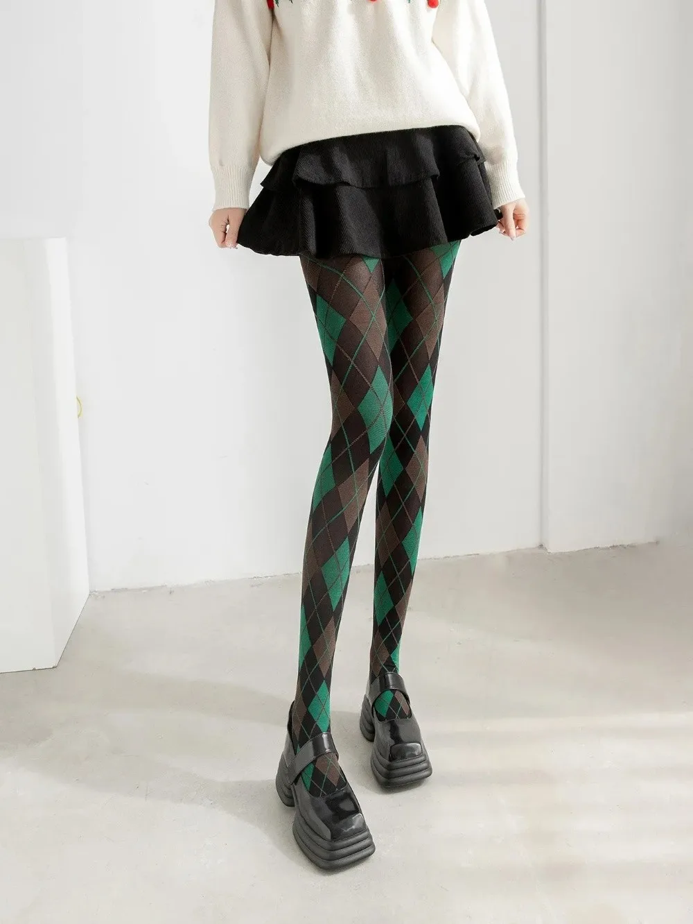 Neue Retro Plaid Strumpfhosen Strumpfhosen Dessous JK Japanischen Stil Oberschenkel Hohe Strümpfe Weiche Sexy Strumpfhosen Legging Frauen – Detail 5
