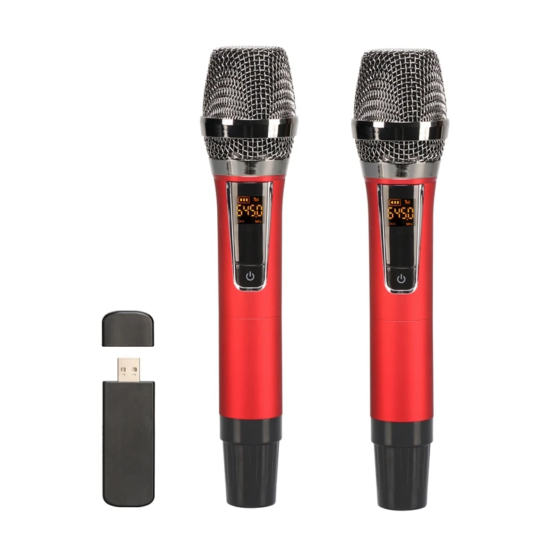 

Wireless USB Microphone Metal Dynamic Cordless Microphone With USB Receiver For Meeting Church Outdoor KTV