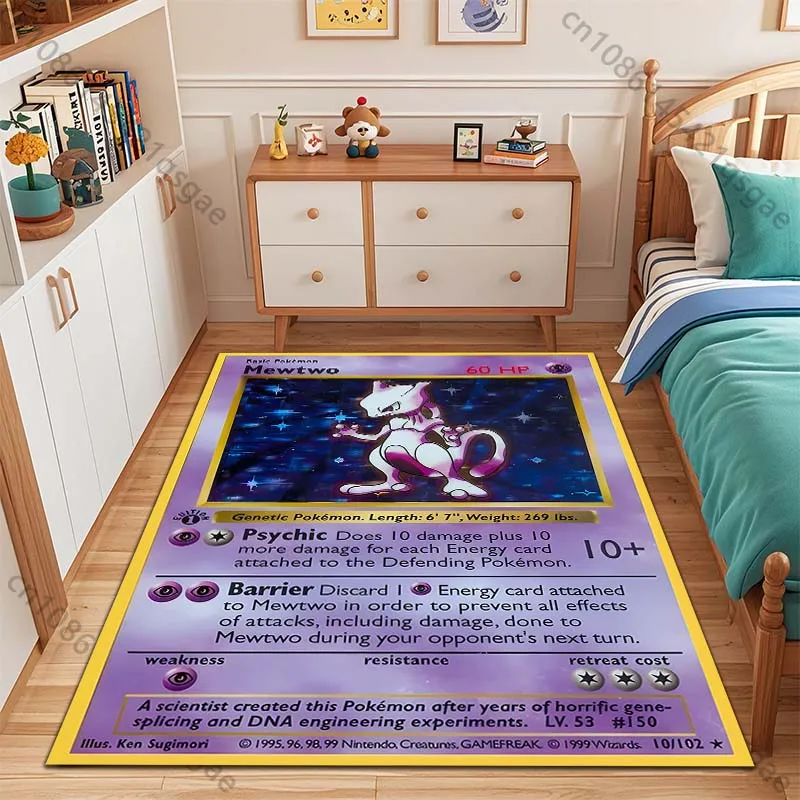 Janpan Pok&eacute;mon Cards Charizard Squirtle Bulbasaur Pirnt Carpet Room Decor Children Crawling Mat Living Room Area Rug Floor Mat