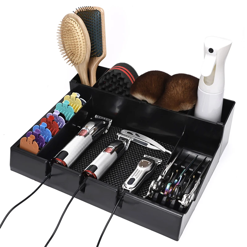 Barber Clipper Tray Haircut Tools Keeper Salon Clipper Organizer Hair Trimmer Holder Electric Hair Clipper Comb Tray Desktop 5pcs wired headphones cable organizer wire holders keeper holder fastening straps for pc wrap cord management desktop organizer