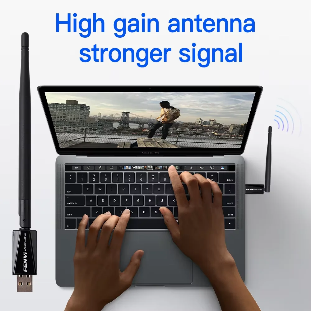 650M USB WiFi 어댑터 듀얼 밴드 2.4G 5.8G 고이득 안테나 RTL8811CU 무선 네트워크 카드 PC 노트북 Windows 10 11용