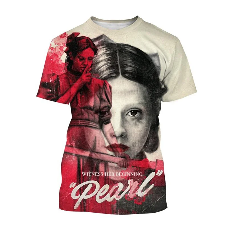 

Horror Movie Pearl 3D Printing T-shirt Men Women Summer Round Neck Short Sleeve Tees Fashion Casual Street T Shirts Top Clothes