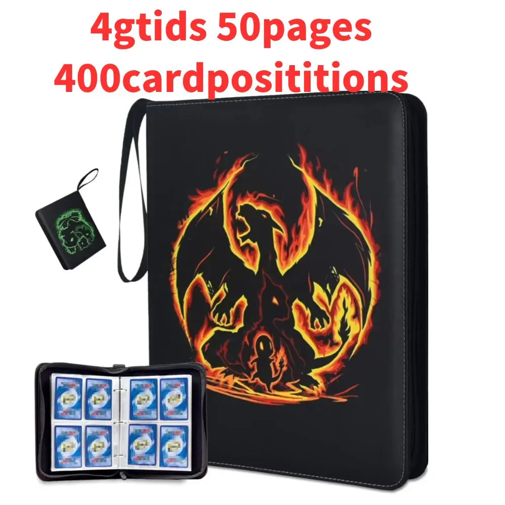 Trading Card Binder para Pokemon Cart&atilde;o Cole&ccedil;&atilde;o Titular do livro personalizado 50 mangas 400 bolsos