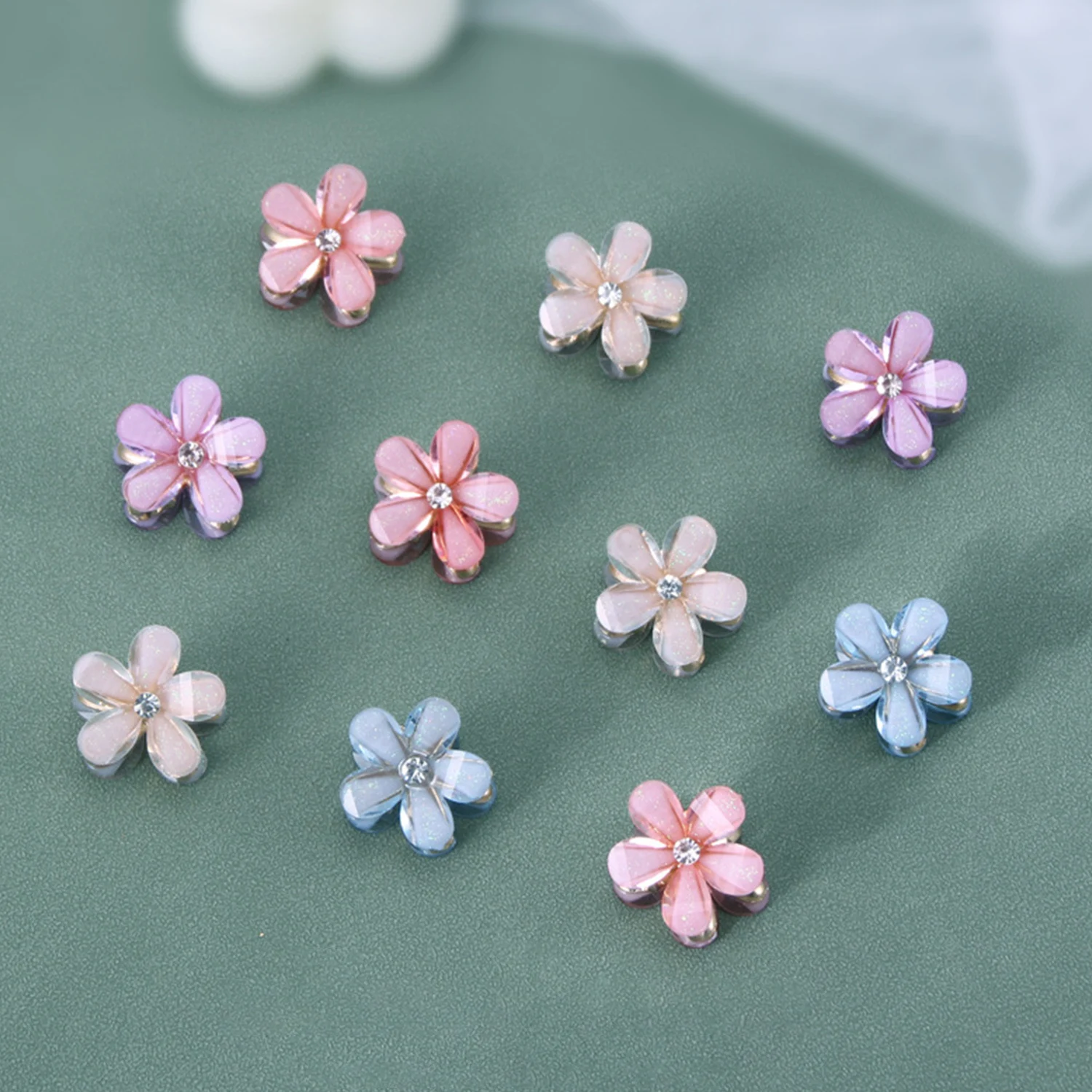 Mini Shiny Flower Hair Claw Shark Clip Ponytail Holder Clip Fashion Bath Makeup Hairgrip Claw Clip Hair Accessories For Women