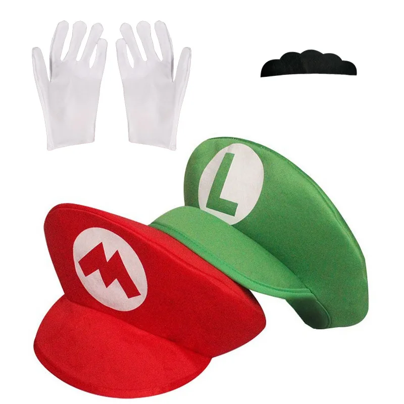 Super Mario Cosplay Hat & Gloves Set 1