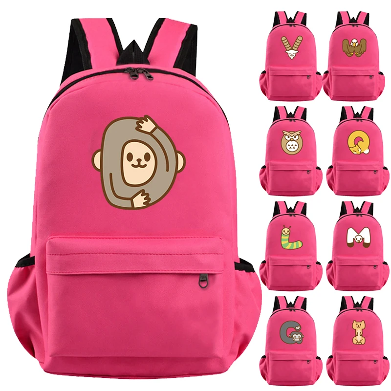 

Animal 26 English Letters Backpack Teen School Bag for Girls Boy Backpack Bookbag for Kid Gifts Large Capacity Student Bag