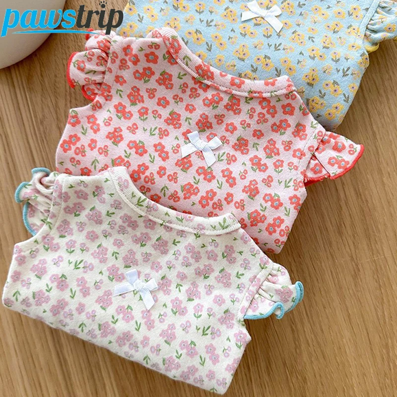 

Summer Dog Clothes for Small Dogs Thin Flowers Dog Vest Chihuahua Yorkshire Clothing Flying Sleeves Puppy Clothes Pet Supplies