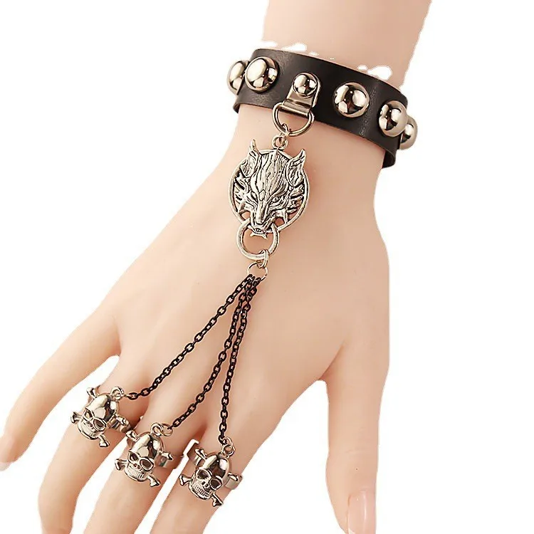 Black Lace Flower Retro Bracelet Ring Set Women Accessories Black Gloves for Home Party Accessories Decorations White