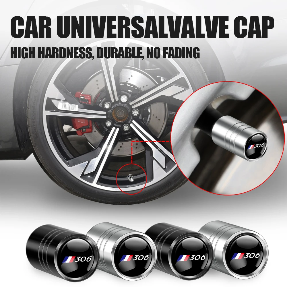 4pcs Metal Car Badges Wheel Tire Valve Caps Covers Auto Accessorie For Peugeot 206 3008 308 307 208 207 508 Sw 407 5008 306 2008