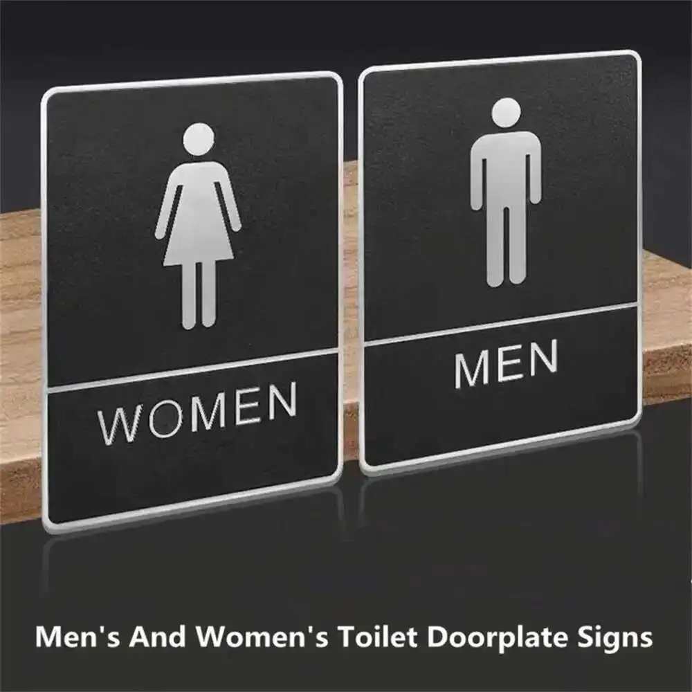 Toilet Doorplate Signs Creative Toilet Wall Sign Decor Door Signage Icon Door Wc Sign Plate