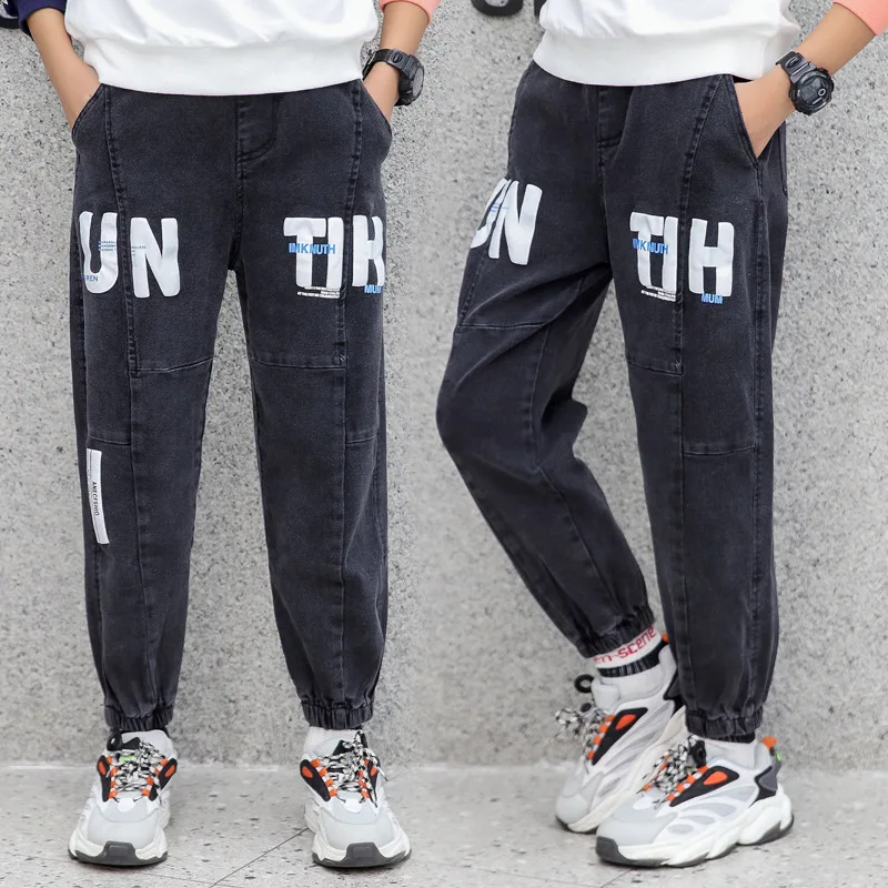 

Boys Jeans 2022 Autumn New Casual Fashion Children's Spring Autumn Long Pants For Kids Denim Printed Jeans Trousers