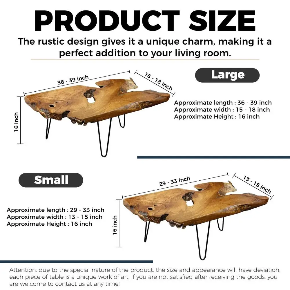 Natural Wood Live Edge Coffee Table Unique Rustic Desktop Sturdy Construction Versatile Functionality Perfect Living Room Decor 4