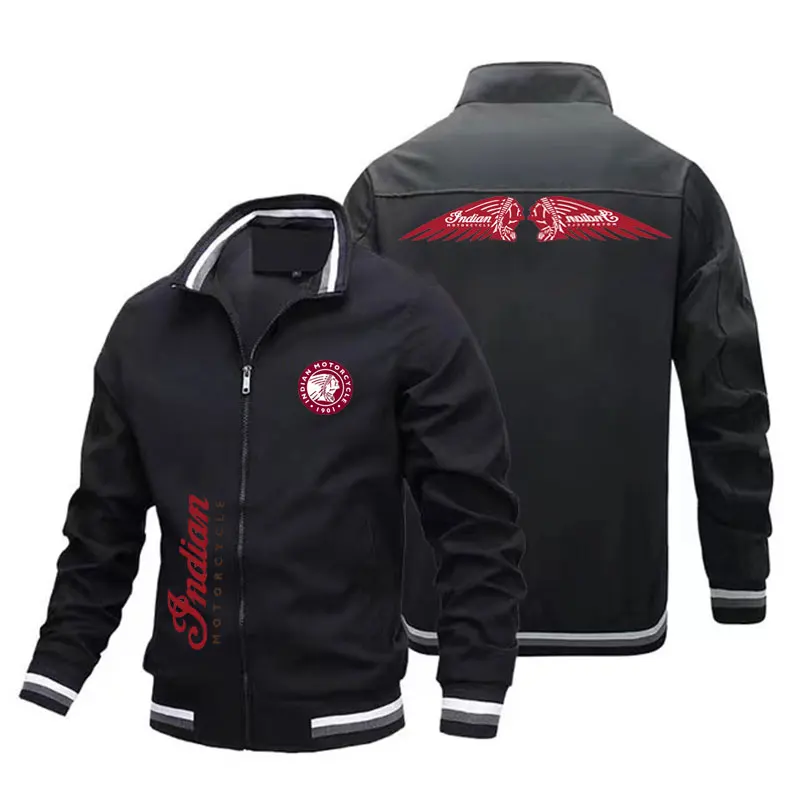 Men's Indian motorcycle jacket spring summer outdoor leisure fashion sports coat ultra-thin zipper sun protection clothing motorcycle jacket motorcycle clothing