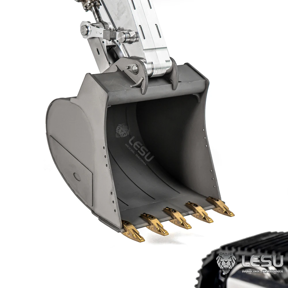 In Stock LESU 945 1/14 Metal RC Hydraulic Excavator Remote Controlled Digger Black Tracks Model Kits New Model Light Toys 5