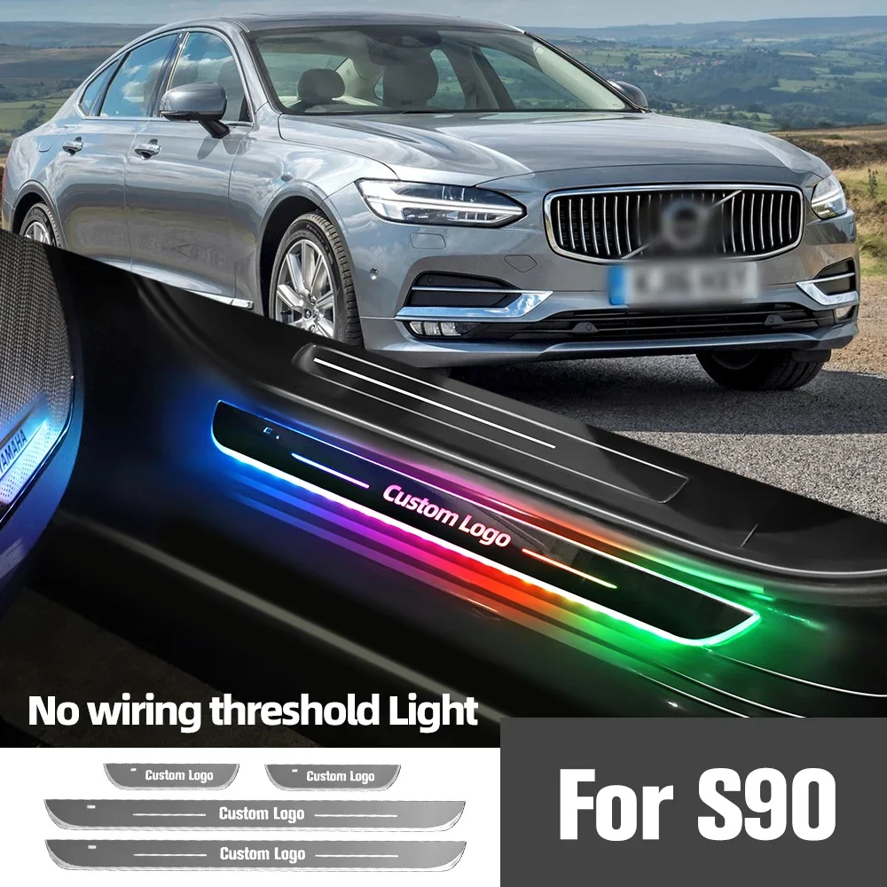 

For Volvo S90 2017-2020 2018 2019 Car Door Sill Light Customized Logo LED Welcome Threshold Pedal Lamp Accessories