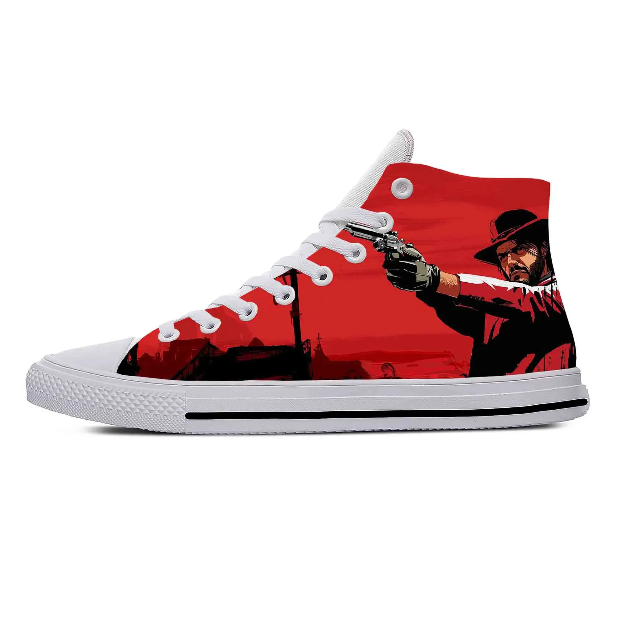 Hot Cool Red Dead Redemption RDR2 Anime Cartoon Game Funny Casual Cloth Shoes High Top Men Women Sneakers Classic Board Shoes
