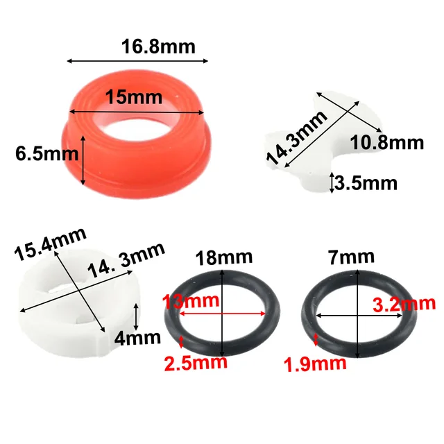 8PCS Silicon Washer Insert Replacement Ceramic Discs Ring Gasket Valve Tap Turn Set For Washing Machine Faucet Mouth 6