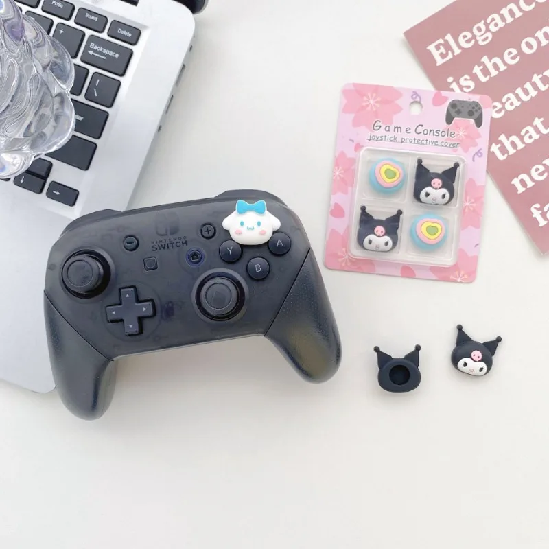 Gamepad Thumbstick Case 4pcs/box Sanrio Hello Kitty Cover for Nintendo Switch NS Lite OLED Cartoon Gamepad Thumbstick Case Joystick Protector Soft Shell