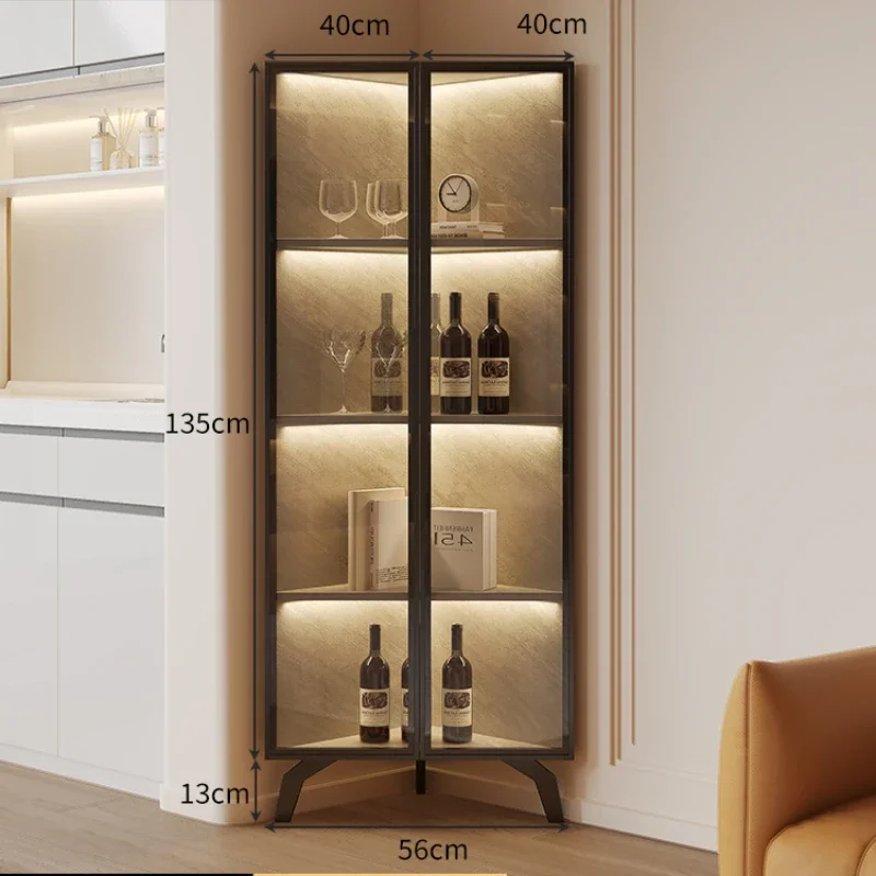 Iron Cabinet Metal Storage Whiskey Showcase Display Wine Rack Room Liquor Bar Luxury Open Cabinets Refrigerator Portable Outdoor