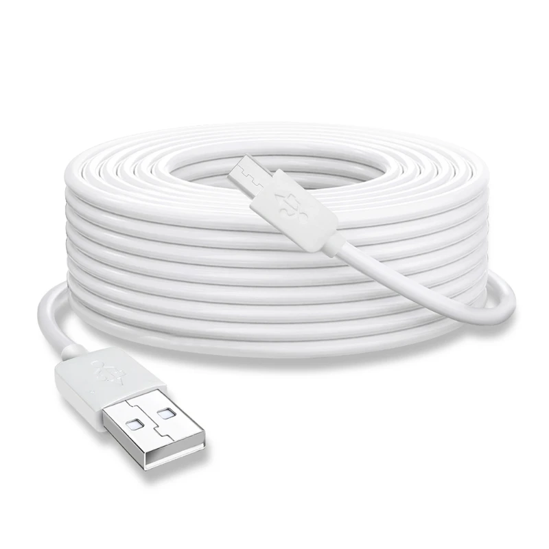 

Зарядный кабель USB-Micro USB для термометра/камеры/камеры видеонаблюдения 10 м/15 м, Прямая поставка