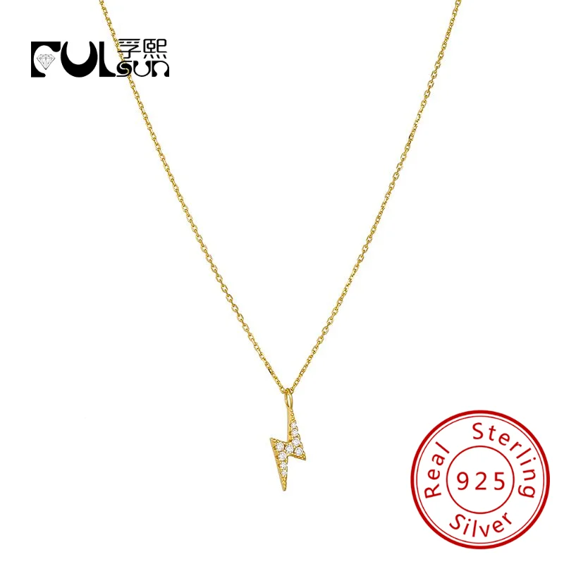 Gold Plated Sterling Silver Multi Lightning 16 Inch Necklace main image 1