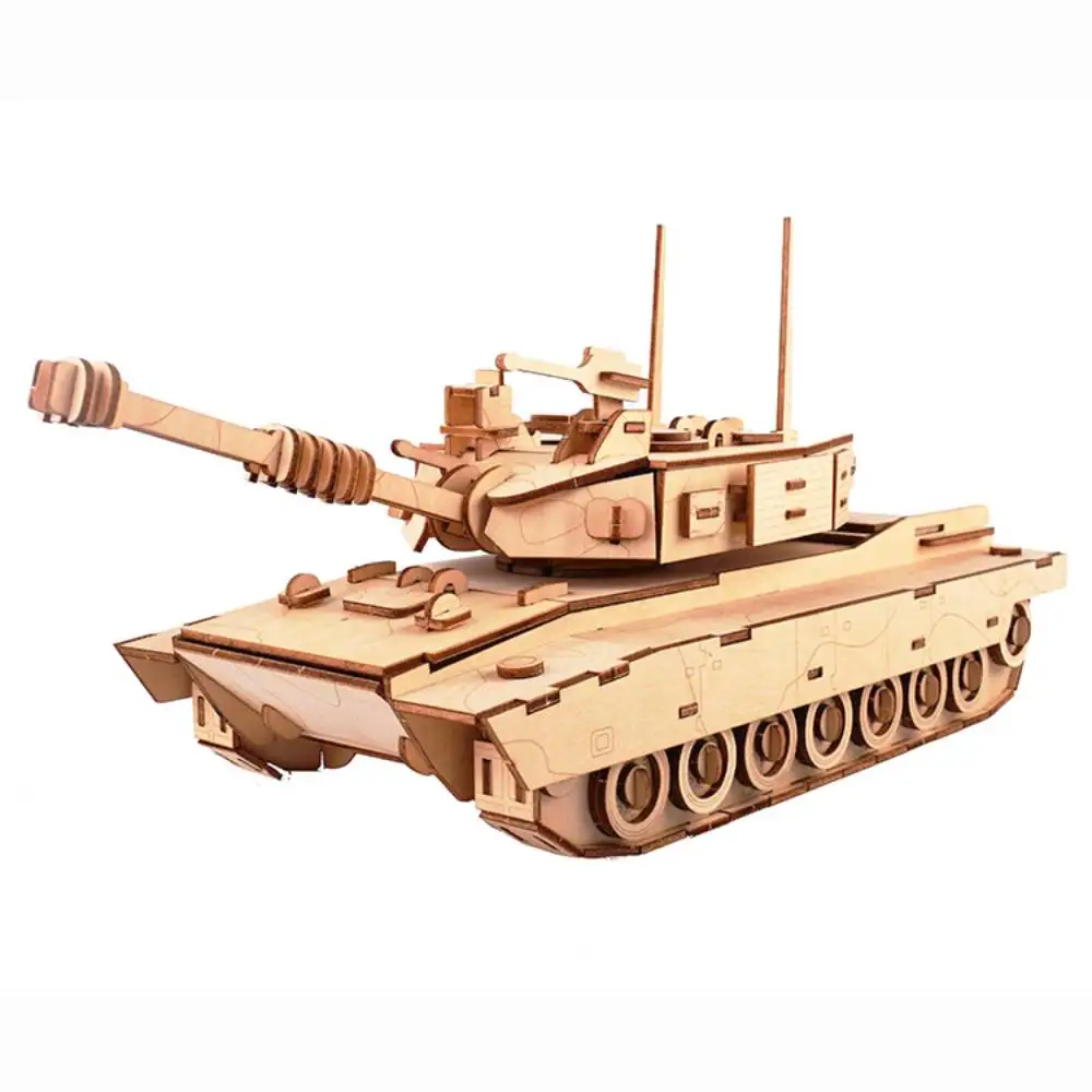 

3d Laser Cutting Tank Jigsaw Toys Assemble Building Block War Weapons Models for Child Teen DIY Army Soldier Vehicle M1 Puzzles