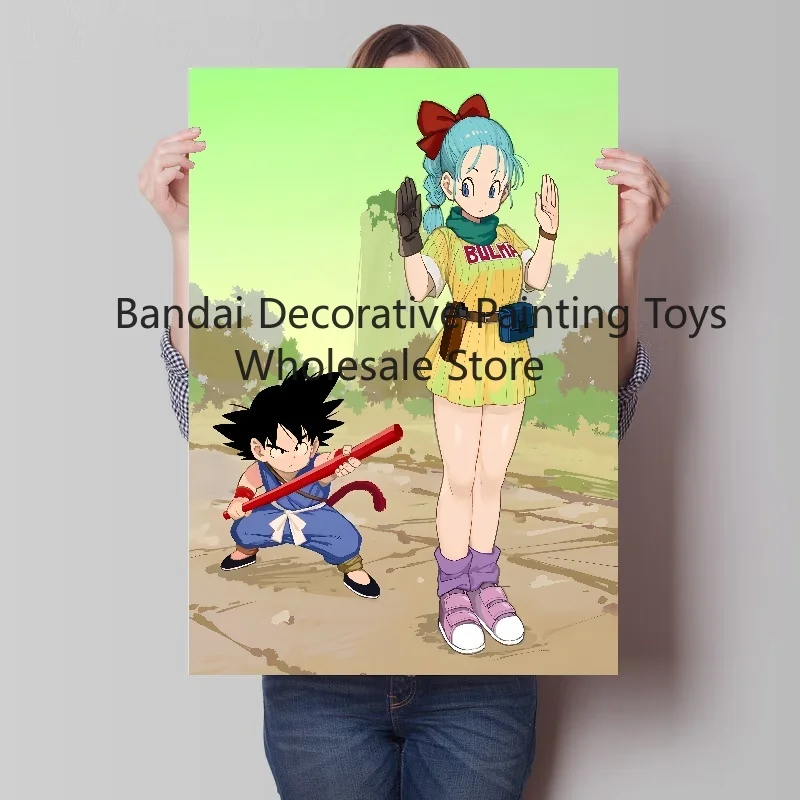 古典的な日本アニメキャンバス絵画超サイヤ人悟空ブルマアートプリント