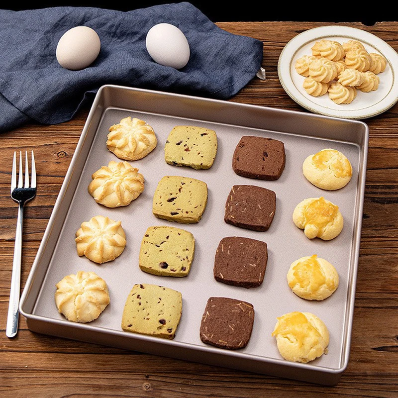 Baking Pan Bread Mold Bread Baking Pan 28cm Square Thicken Carbon Steel Bread Baking Pan Household Non-Stick Biscuits Pie Pizza Bread Tray Cake Mold Bakeware Tools