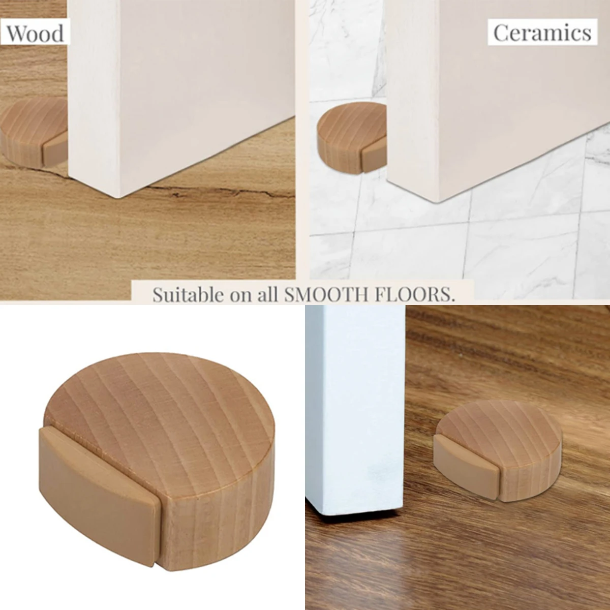 Wood Door Stopper Non Punching Self Adhesive Door Holders Home Office Door Furniture Protect Stoppers