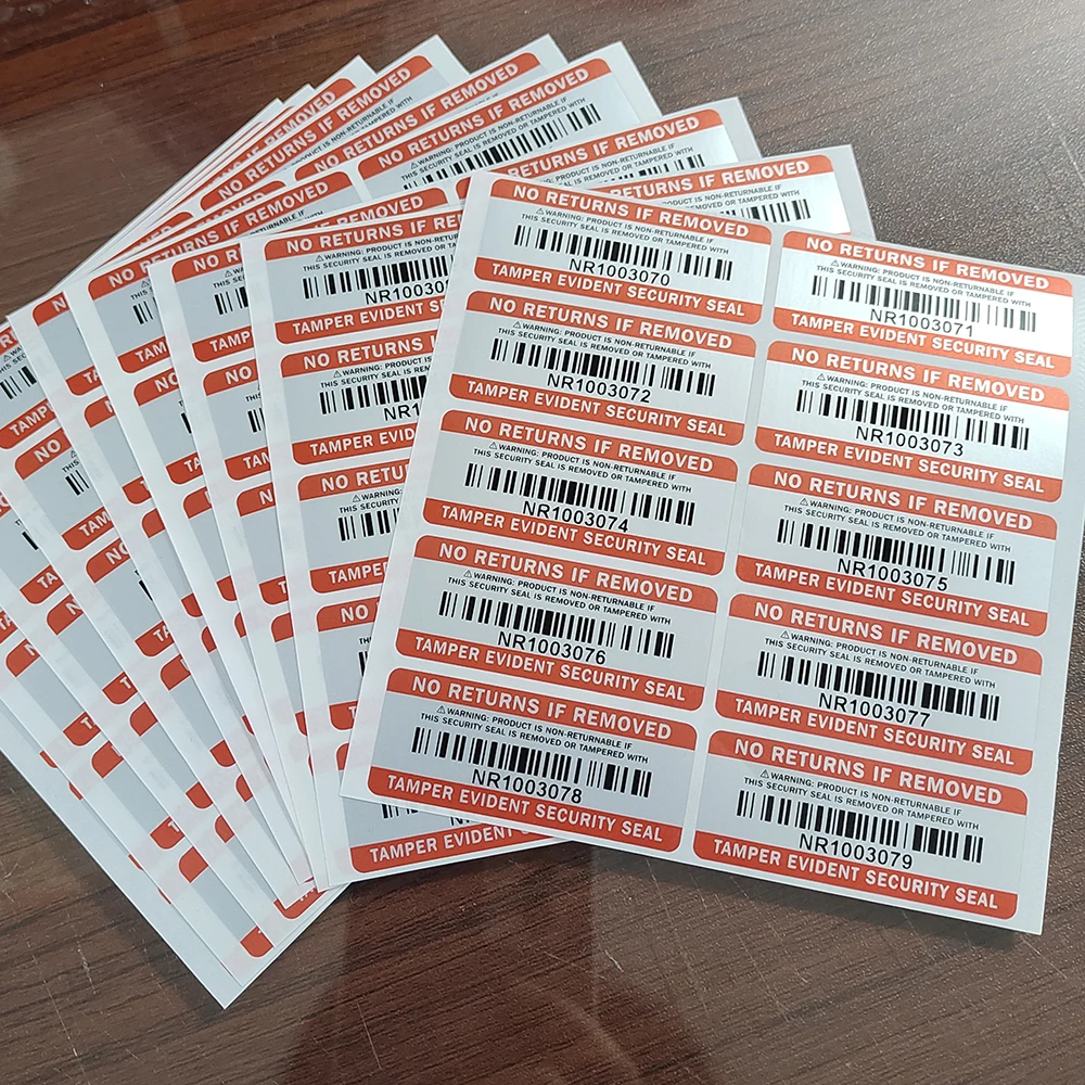 100pcs 50x20mm NO RETURNS IF REMOVED Tamper Evident Security Seal VOID Left Vinyl Package Protection Label Sticker Waterproof