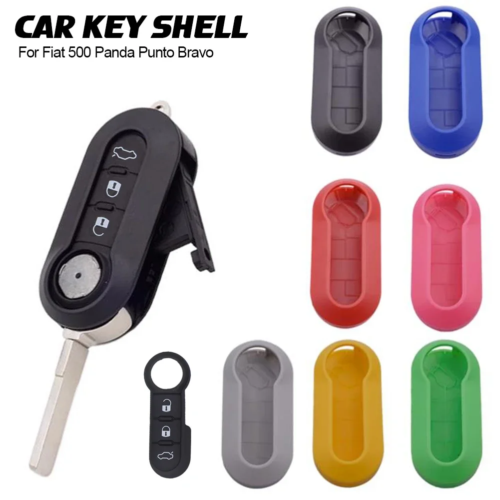 Enhanced Remote Flip Key Shell Case with 3-Button Rubber Pad