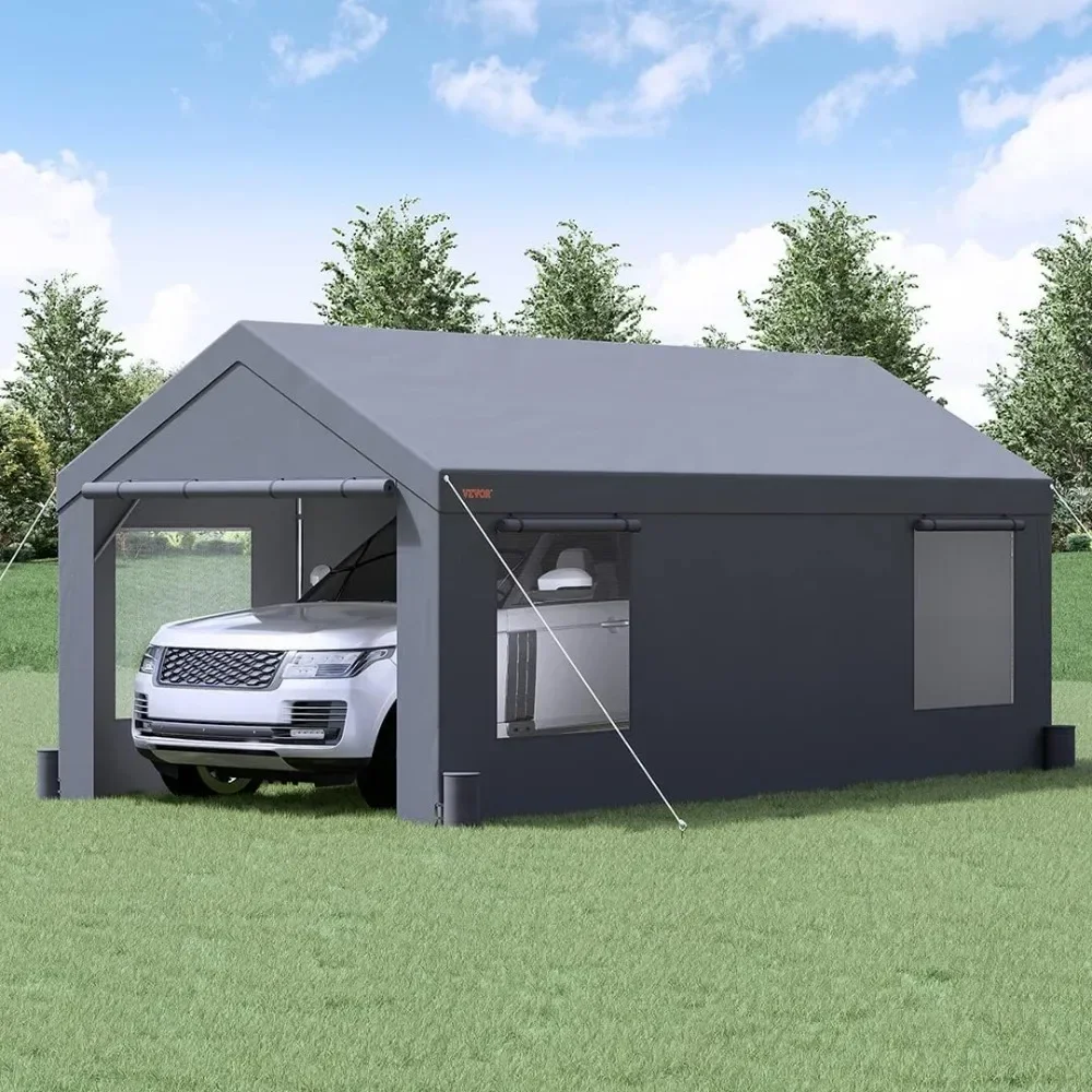 

Carport 12'x20' Heavy Duty Portable Garage Upgraded Extra Large Car Canopy with Roll-up Windows, Removable Sidewalls, Waterproof