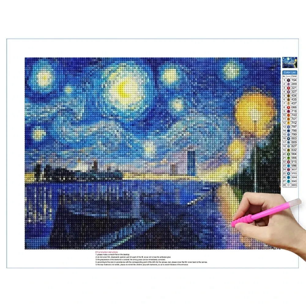 Diamond Painting 5D DIY Landscape Kit Starry Sky Cross Stitch Diamond Embroidery Rhinestone Mosaic Art Home Decor Painting