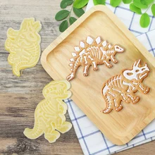 3pcs/set Dinosaur Biscuit Cookie Cutter Mold Dinosaur Biscuit Embossing Mould Baking Silicone Mold Pastry Tools Cookies Tools