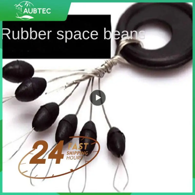 

1PCS Group Rubber Silicon Space Bean Sea Carp Fly Fishing Black Rubber Oval Stopper Fishing Float Fishing Bobber
