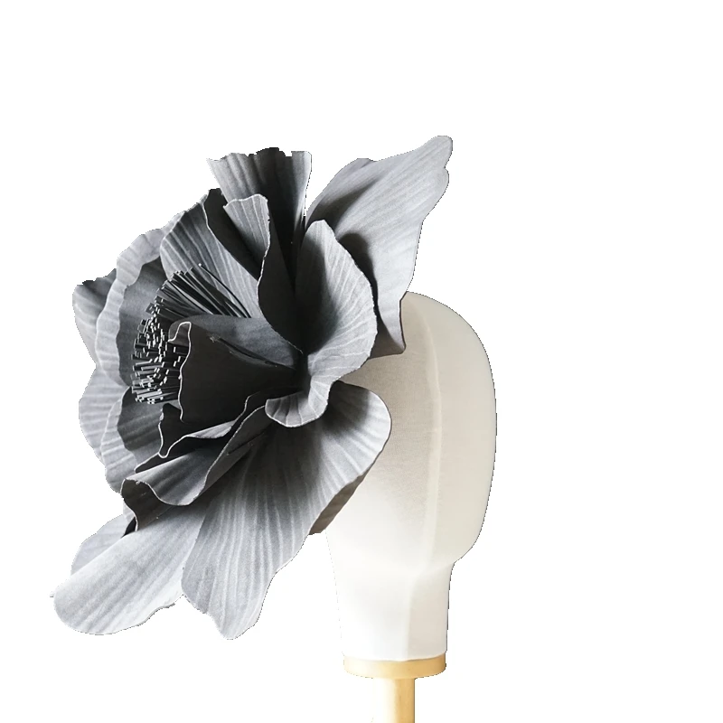 

Европейская Женская заколка для волос с крупными цветами, розовая, красная, Синяя женская заколка для фотосессии невесты, церковная искусственная Вуалетка, головной убор