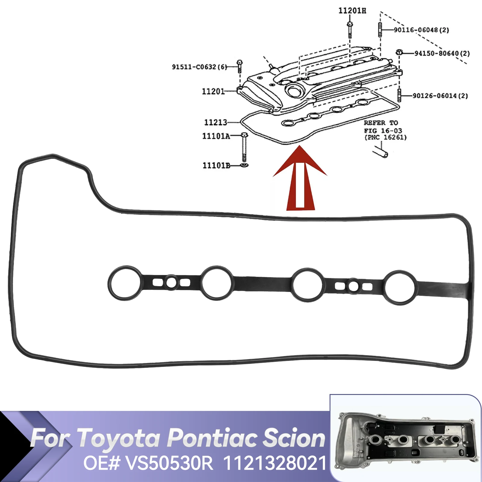 Car Engine Valve Cover Seal Gasket Kit For Toyota Camry 2002-2011 Highlander Solara Pontiac Scion Lexus Set Auto OE# VS50530R