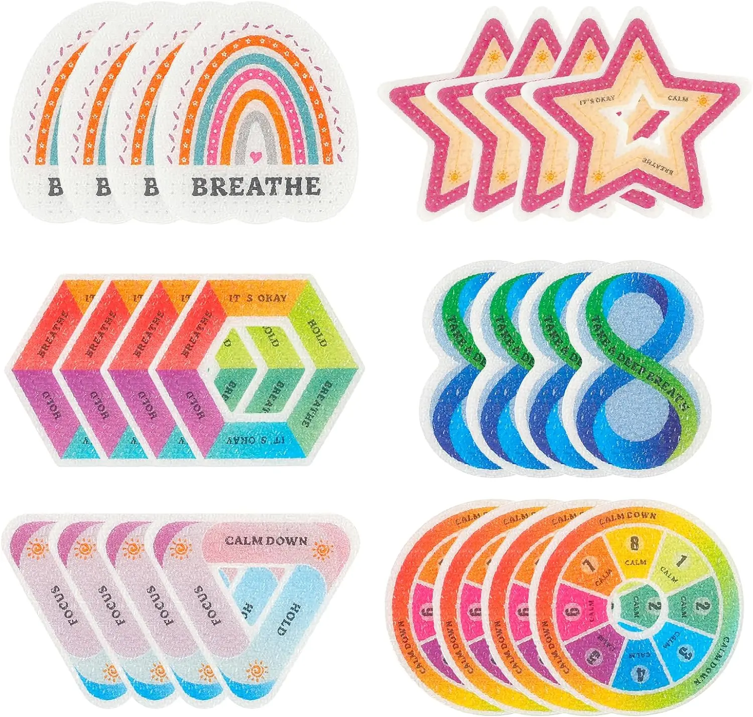 

6/24pcs Anxious Sense Strip Textured Sense Strip Tactile Rough Sense Sticker Adhesive Boys Girls Calm Strip Soothing Toys