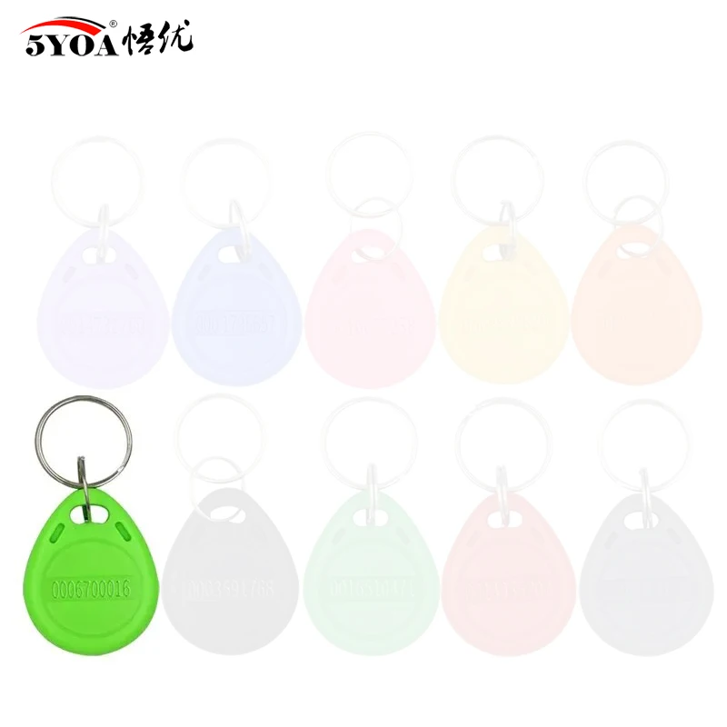 100pcs Color RFID 125KHz Proximity Keyfobs for Access Control & Time Attendance