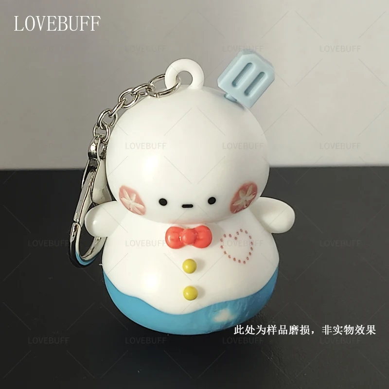 アニメコスプレスマイルスノーマンキーホルダー、かわいい版の