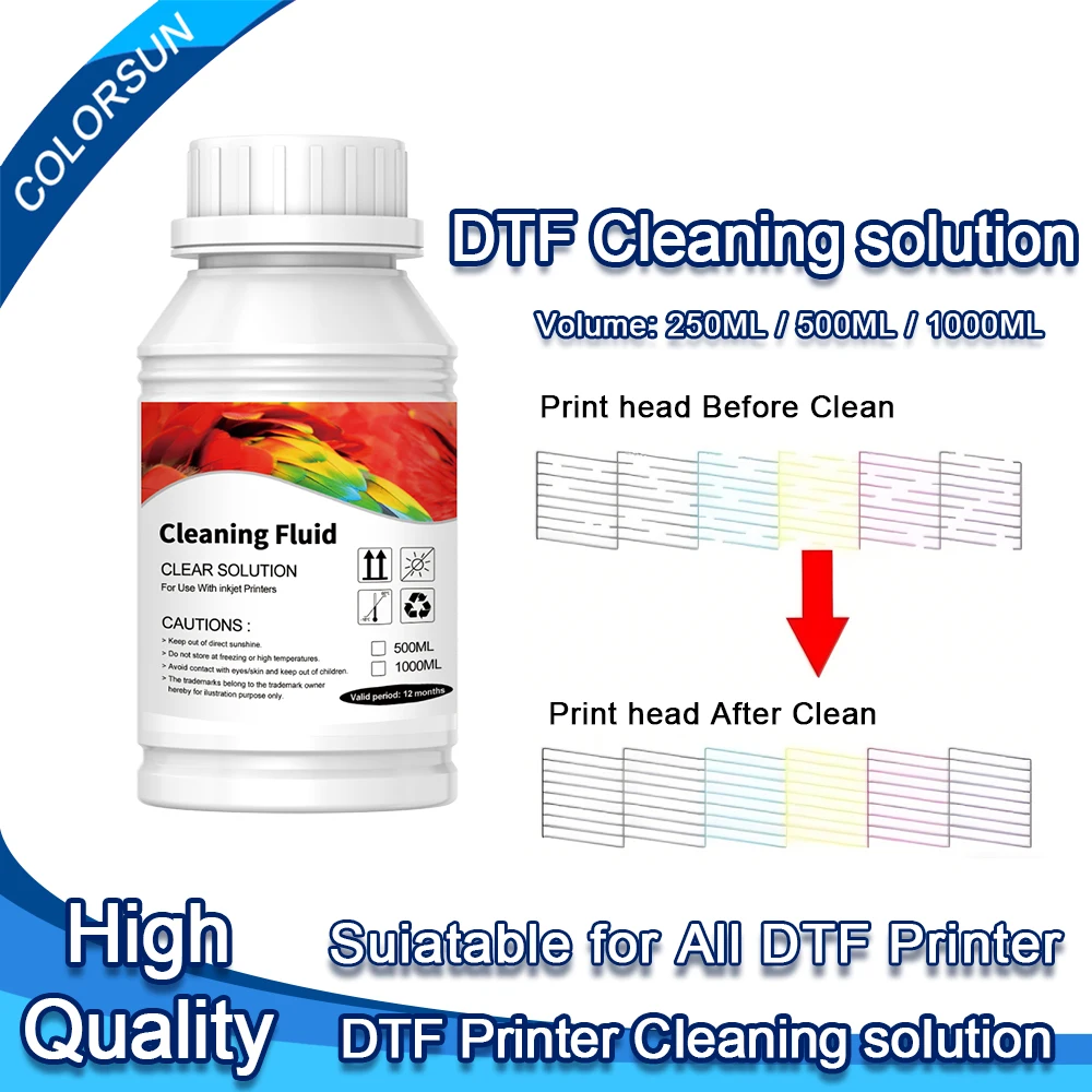 Colorsun DTF Cleaning Solution Liquid For DTF Printer DTF Ink Cleaner ...
