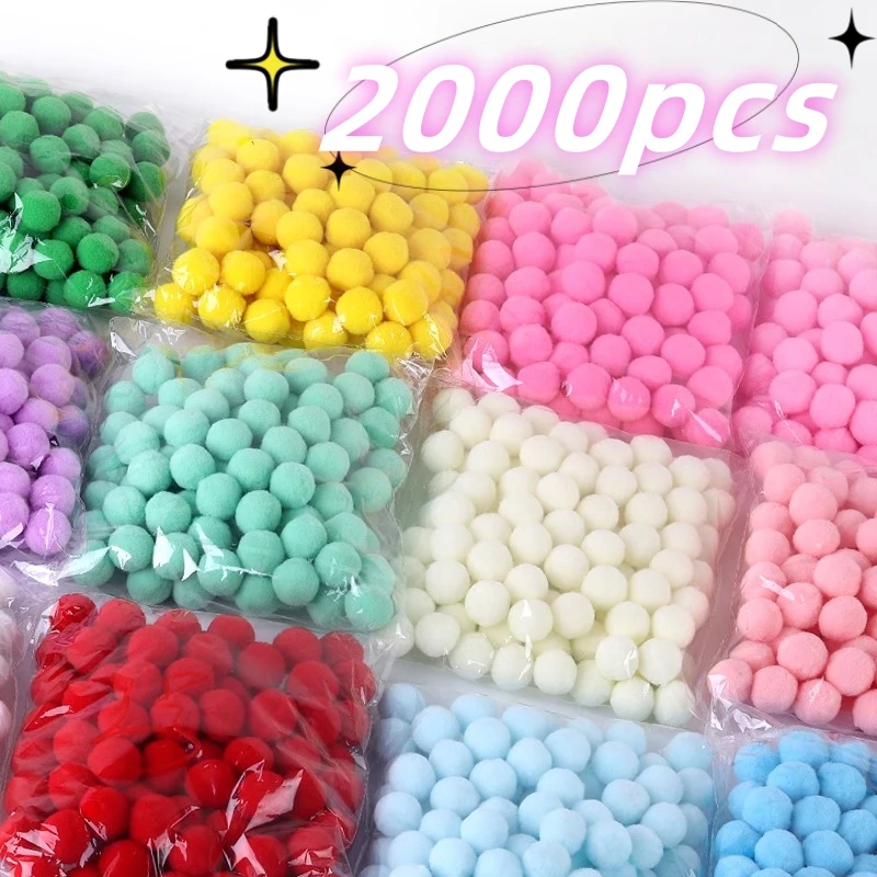 혼합 색상 소프트 폼폼 볼 미니 폼폼 공예, DIY 수제 폼폼 키체인, 컬러 폼폼 볼, 8mm, 10mm, 15mm, 20mm, 30mm, 500 개, 2000 개